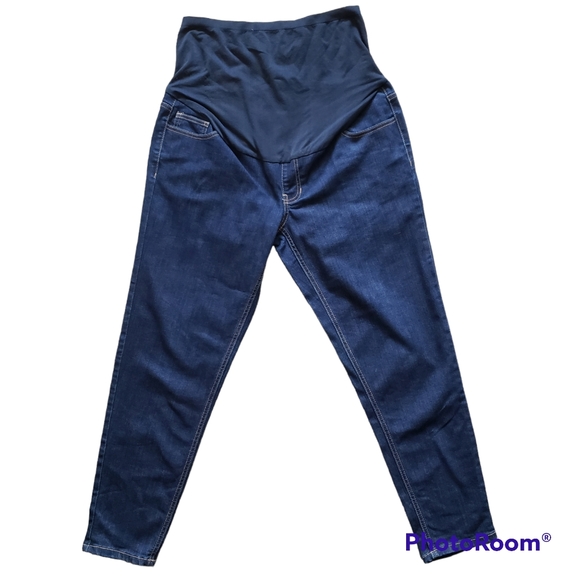 Time & Tru Dark Wash Skinny Maternity Pants size Medium 8-10 - Picture 1 of 6